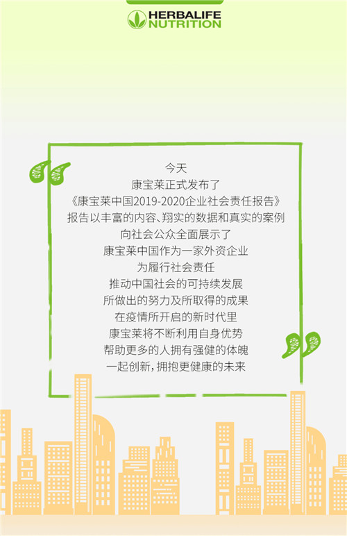 康宝莱中国2019-2020企业社会责任报告发布